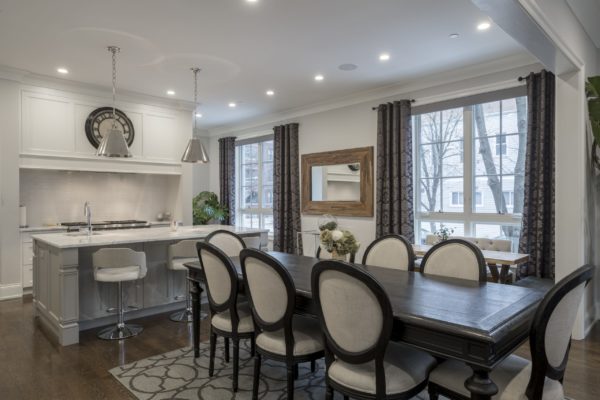 An interior shot of a luxurious house dining room